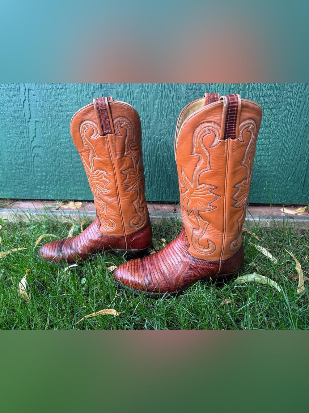VTG Exotic Teju Lizard Leather Cowboy Boots Hondo 8660 Men’s 8.5/Women’s 10